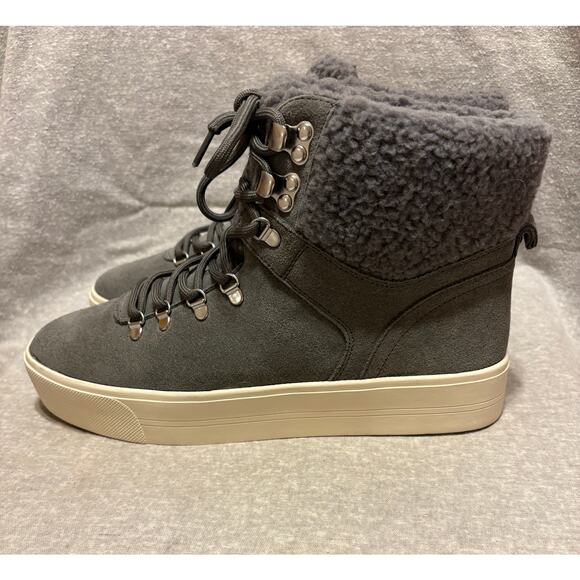 Marc Fisher Size 9.5 Darlen-T Sherpa Style Leather Booties Excellent Condition - Picture 1 of 10
